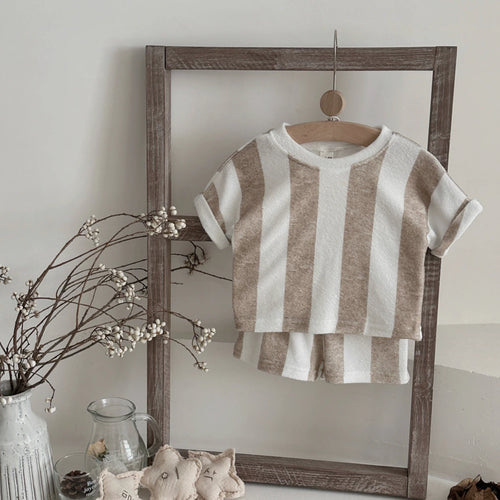 Conjunto Bebe Listrado Manga Longa - Roupa Recem-Nascido (0-12 Meses)