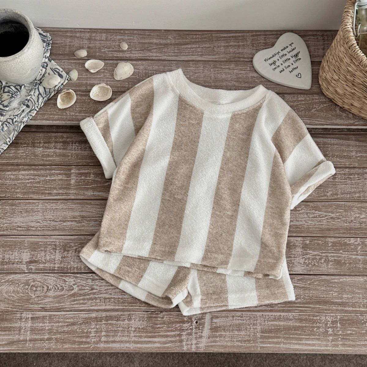 Conjunto Bebe Listrado Manga Longa - Roupa Recem-Nascido (0-12 Meses)